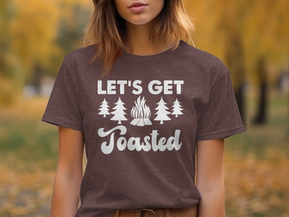 Lets Get Toasted Outdoors Bonfire Forest Fun T-Shirt T-Shirt - Outdoor & Adventure Collection - Mile Marker 16 Gear by Cloud 16 Clothing Co.