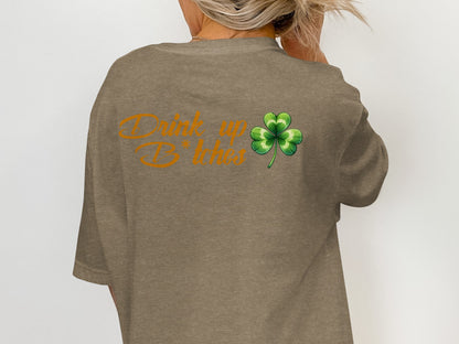 Scrappy Malone's Bar, Bar Logo Art, Irish Bar Sign, Shamrock Design, St Patricks Day Gift, Lucky Charm Bar Decor T-Shirt - Scrappy Malone's Bar 100-Proof Humor - Cloud 16 Clothing Co.