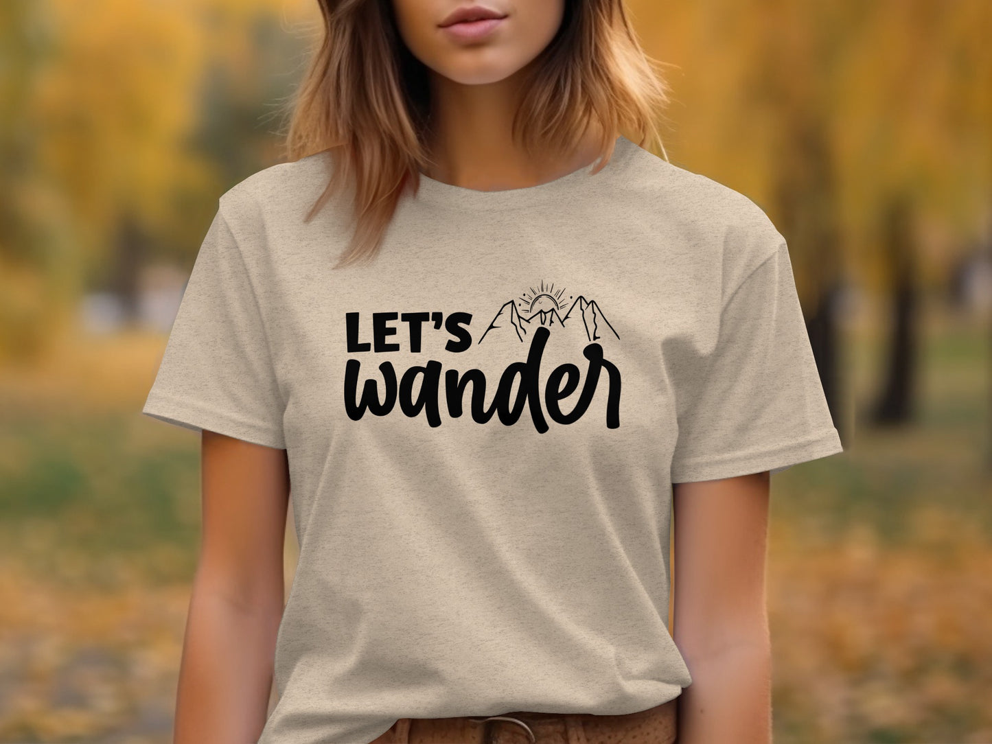 Let's Wander Mountain and Sun Graphic Adventure T-Shirt T-Shirt - Outdoor & Adventure Collection - Mile Marker 16 Gear by Cloud 16 Clothing Co.