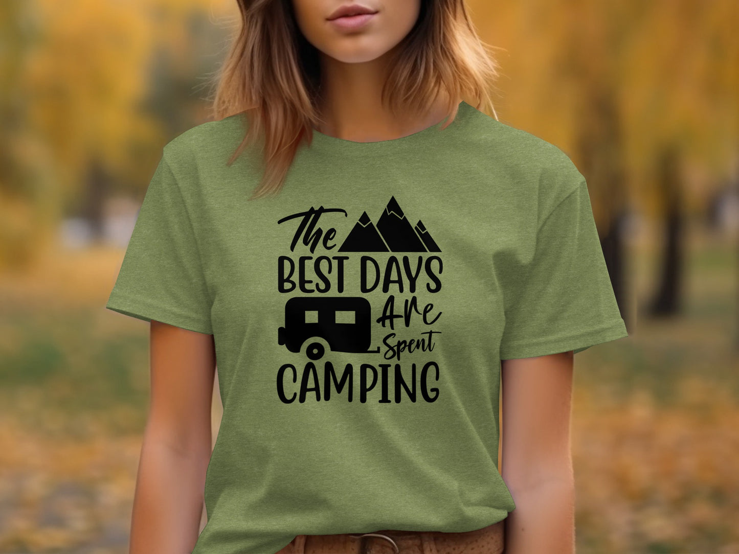 The Best Days Are Spent Camping Graphic Design T-Shirt T-Shirt - Outdoor & Adventure Collection - Mile Marker 16 Gear by Cloud 16 Clothing Co.