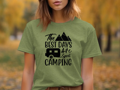 The Best Days Are Spent Camping Graphic Design T-Shirt T-Shirt - Outdoor & Adventure Collection - Mile Marker 16 Gear by Cloud 16 Clothing Co.