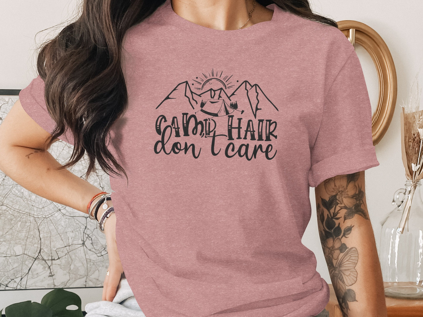 Camp Hair Don't Care Mountain Adventure T-Shirt T-Shirt - Outdoor & Adventure Collection - Mile Marker 16 Gear by Cloud 16 Clothing Co.
