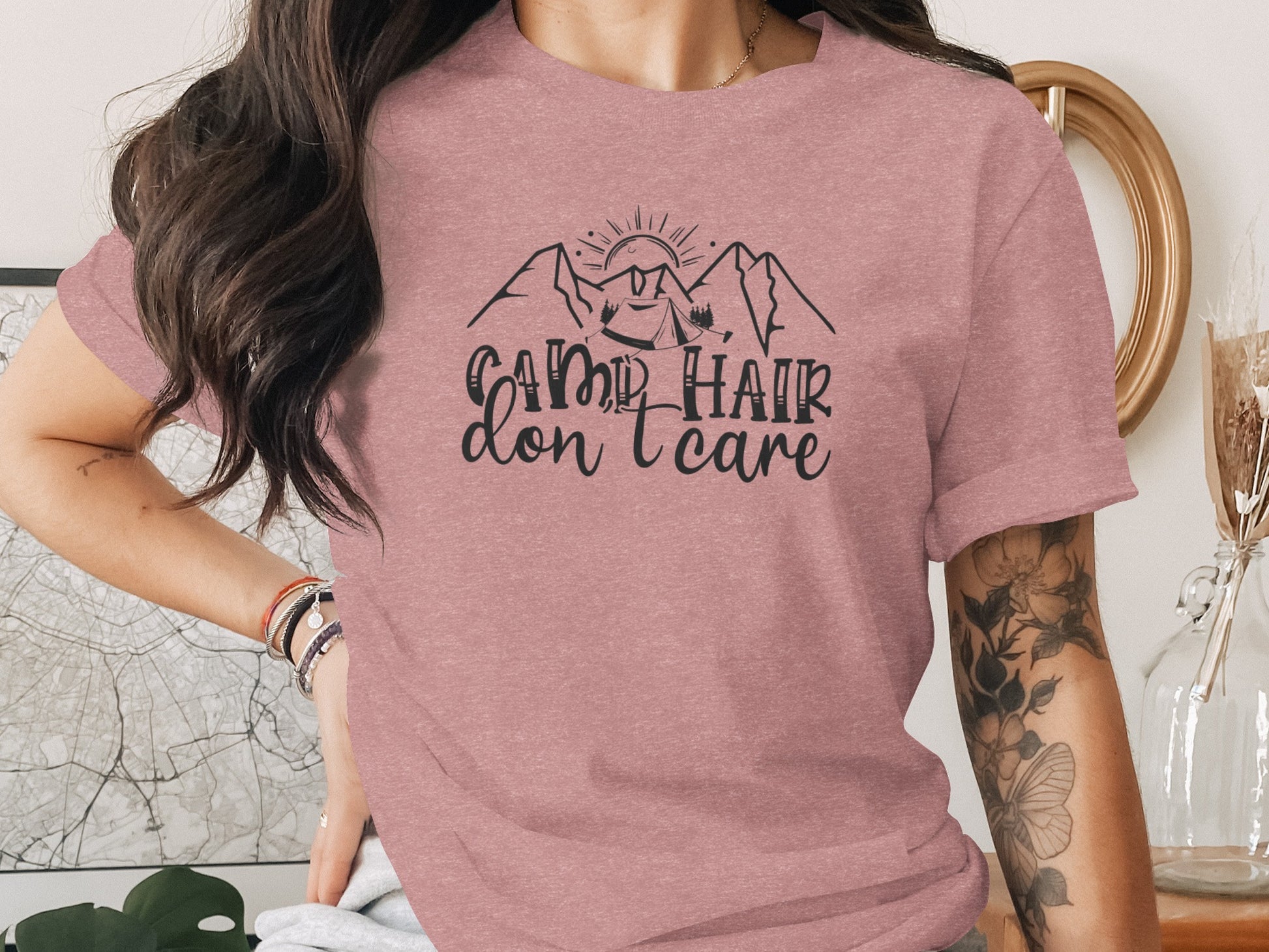 Camp Hair Don't Care Mountain Adventure T-Shirt T-Shirt - Outdoor & Adventure Collection - Mile Marker 16 Gear by Cloud 16 Clothing Co.