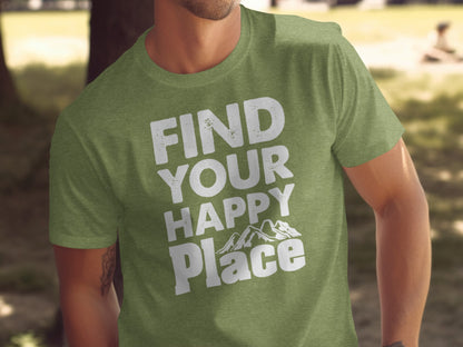 Find Your Happy Place with Mountain T-Shirt T-Shirt - Outdoor & Adventure Collection - Mile Marker 16 Gear by Cloud 16 Clothing Co.