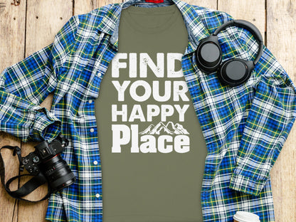 Find Your Happy Place Graphic Tee for Outdoor Adventures