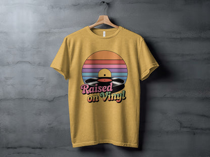 Raised on Vinyl Retro Record Design Shirt