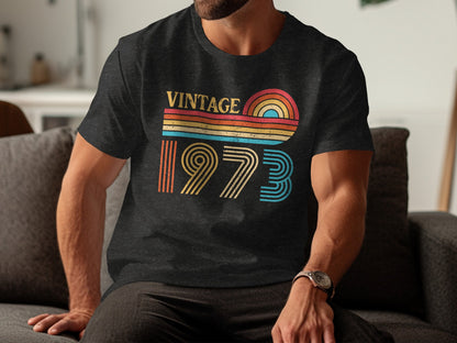 Vintage 1973 Rainbow Retro Graphic T-Shirt