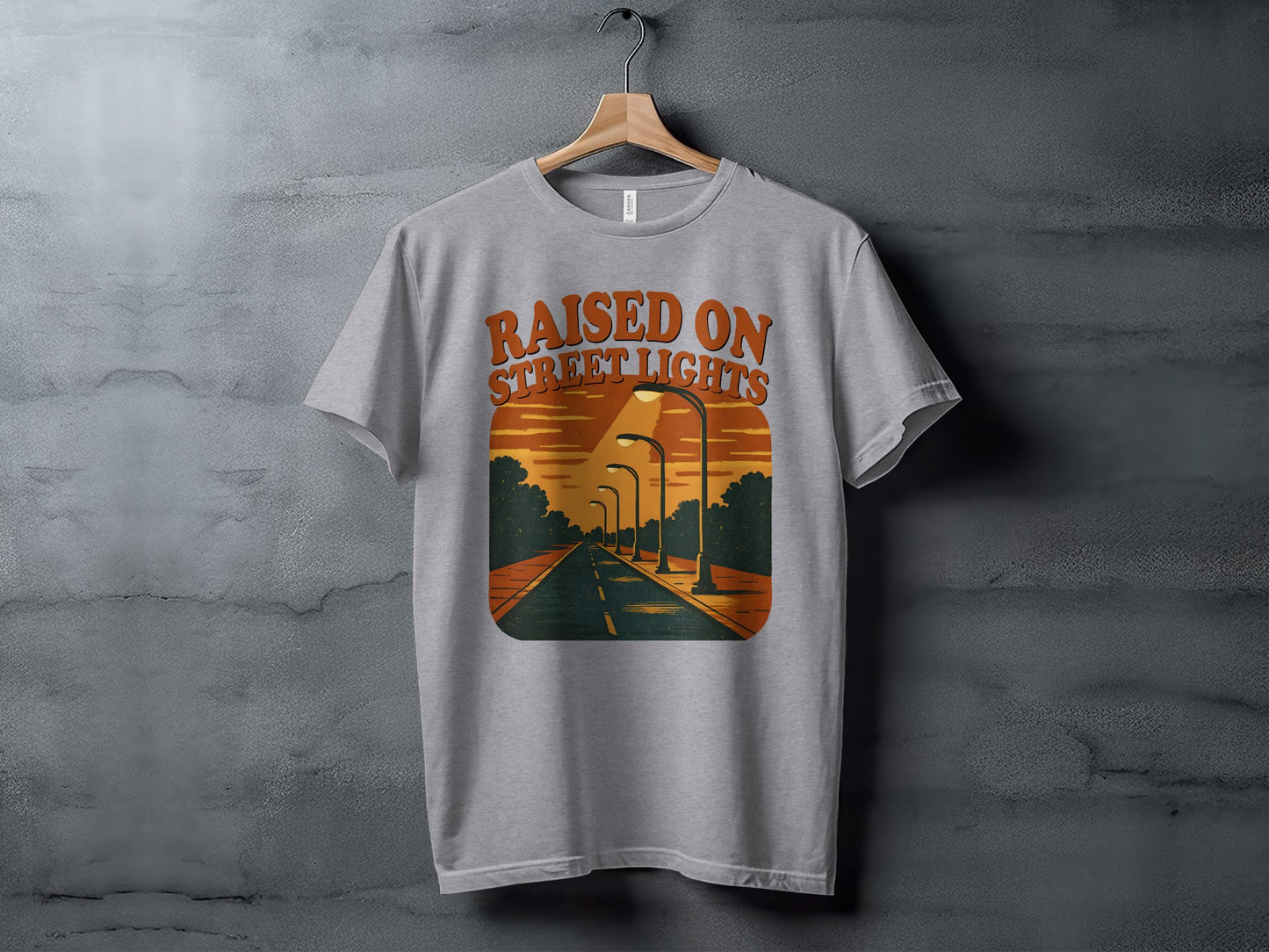 Raised on Street Lights Graphic T-shirt Design
