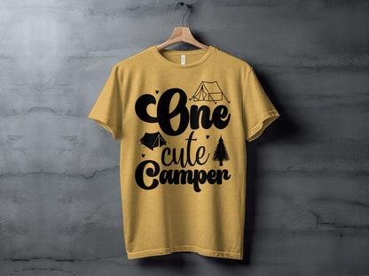 One Cute Camper Tent and Pine Tree Camping Design T-Shirt T-Shirt - Outdoor & Adventure Collection - Mile Marker 16 Gear by Cloud 16 Clothing Co.