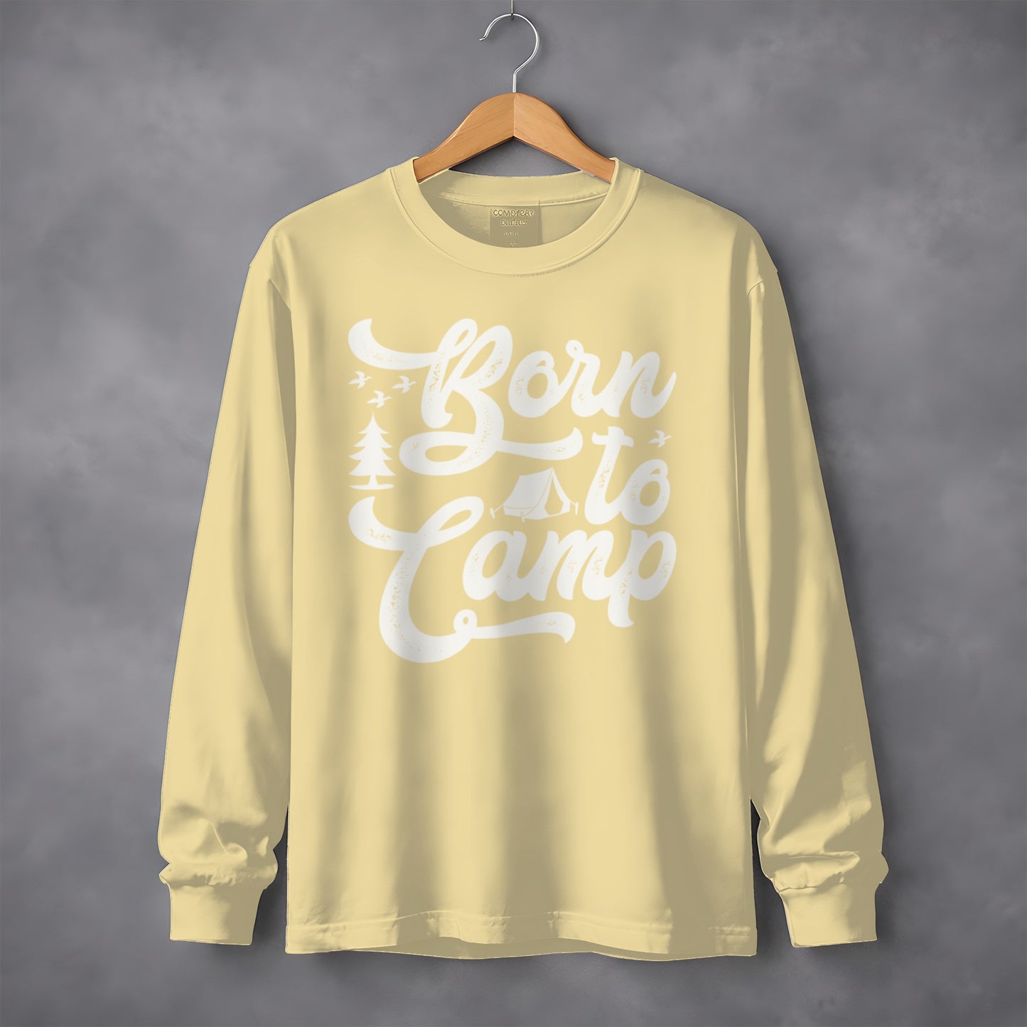 Born To Camp Long Sleeve Casual Shirt Camping