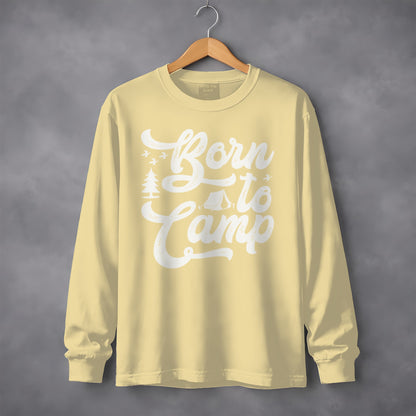 Born To Camp Long Sleeve Casual Shirt Camping