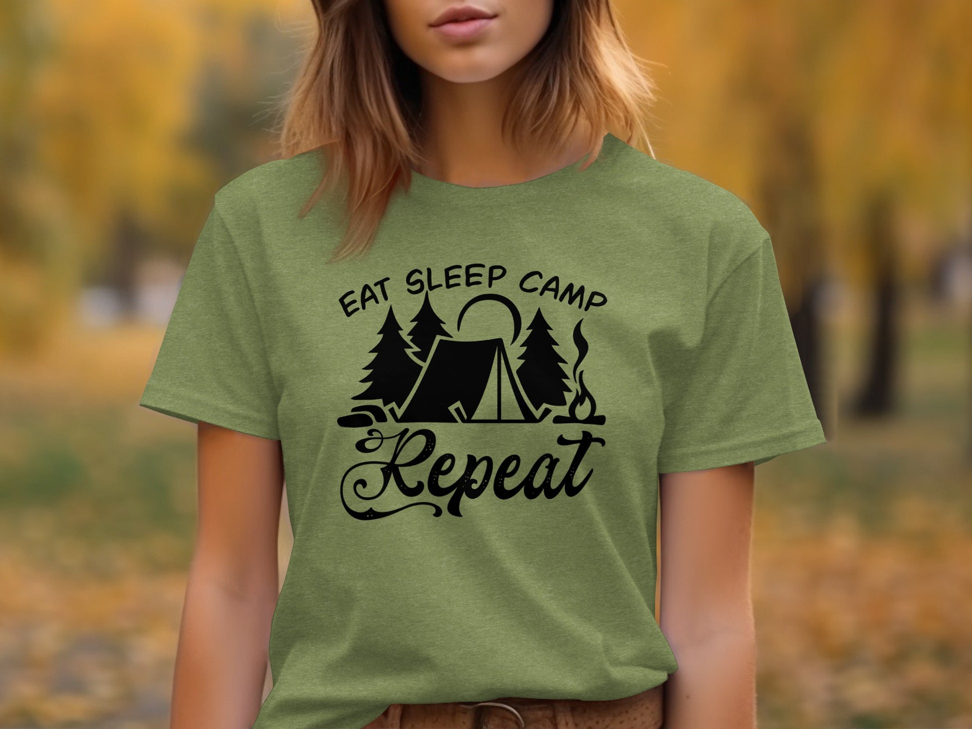 Eat Sleep Camp Repeat Adventure Graphic Camping T-Shirt T-Shirt - Outdoor & Adventure Collection - Mile Marker 16 Gear by Cloud 16 Clothing Co.