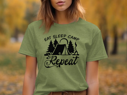 Eat Sleep Camp Repeat Adventure Graphic Camping T-Shirt T-Shirt - Outdoor & Adventure Collection - Mile Marker 16 Gear by Cloud 16 Clothing Co.