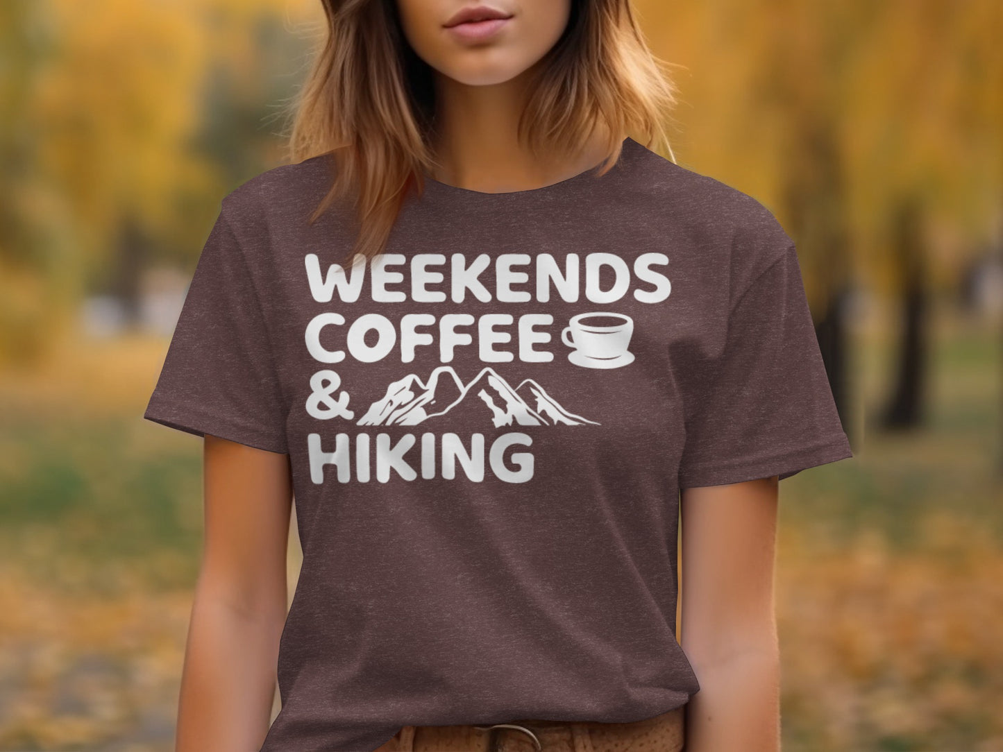 Weekends Coffee And Hiking Graphic Design Funny T-Shirt T-Shirt - Outdoor & Adventure Collection - Mile Marker 16 Gear by Cloud 16 Clothing Co.