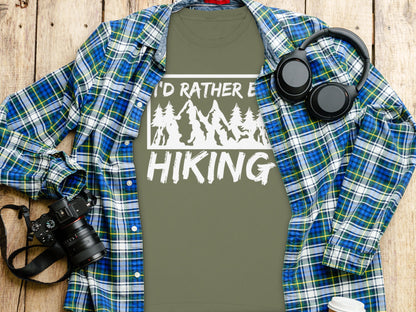 I'd Rather Be Hiking Mountain Graphic Long Sleeve T-Shirt Long Sleeve Tee - Outdoor & Adventure Collection - Mile Marker 16 Gear by Cloud 16 Clothing Co.