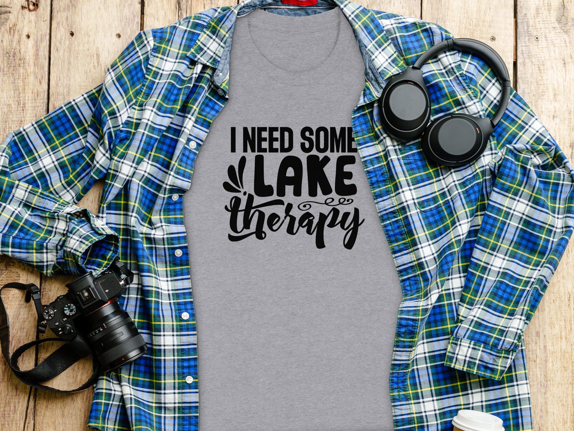 I Need Some Lake Therapy Relaxing Lake Scene T-Shirt T-Shirt - Outdoor & Adventure Collection - Mile Marker 16 Gear by Cloud 16 Clothing Co.