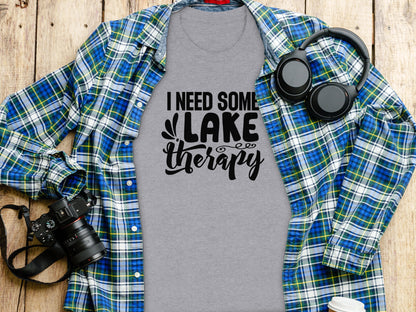 I Need Some Lake Therapy Relaxing Lake Scene T-Shirt T-Shirt - Outdoor & Adventure Collection - Mile Marker 16 Gear by Cloud 16 Clothing Co.