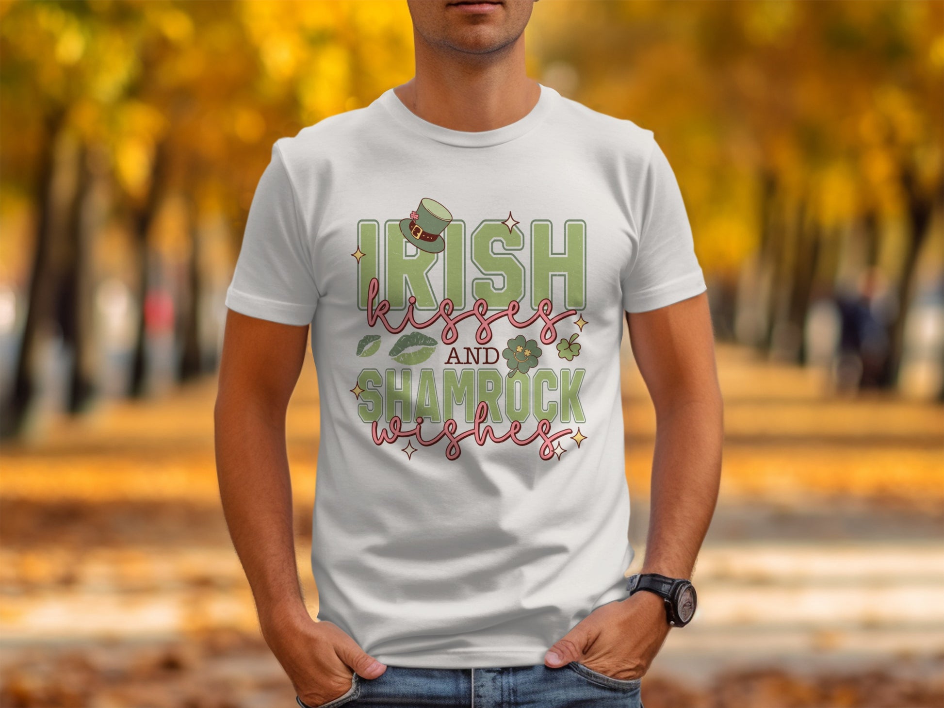 Irish Kisses And Shamrock Wishes T-Shirt