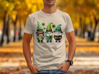Cute Gnome St Patrick's Day Holiday Graphic Tee Shirt