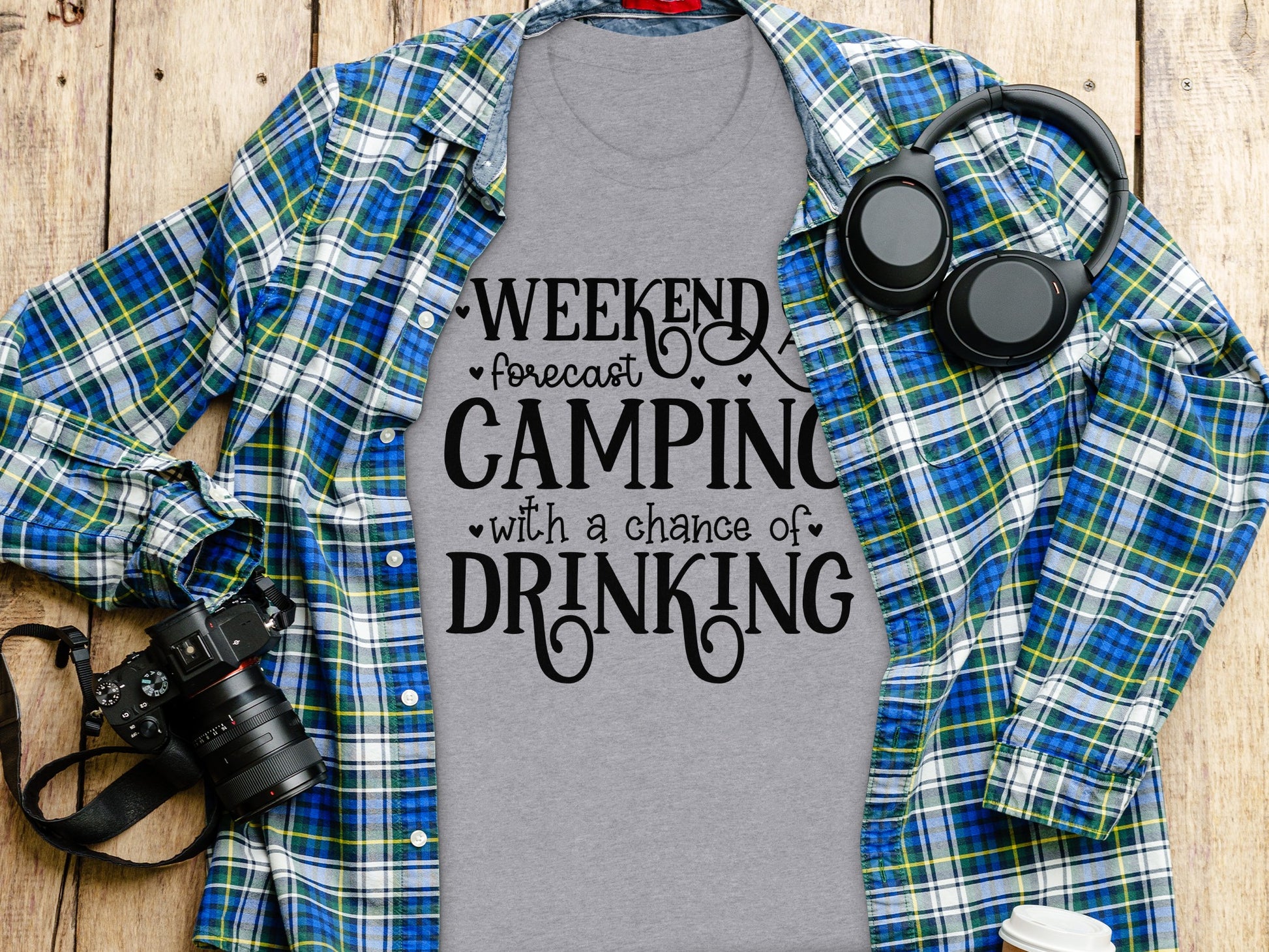 Weekend Forecast Camping With A Chance Of Drinking T-Shirt T-Shirt - Outdoor & Adventure Collection - Mile Marker 16 Gear by Cloud 16 Clothing Co.