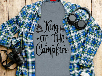 King Of The Campfire With Campfire and Crown T-Shirt T-Shirt - Outdoor & Adventure Collection - Mile Marker 16 Gear by Cloud 16 Clothing Co.