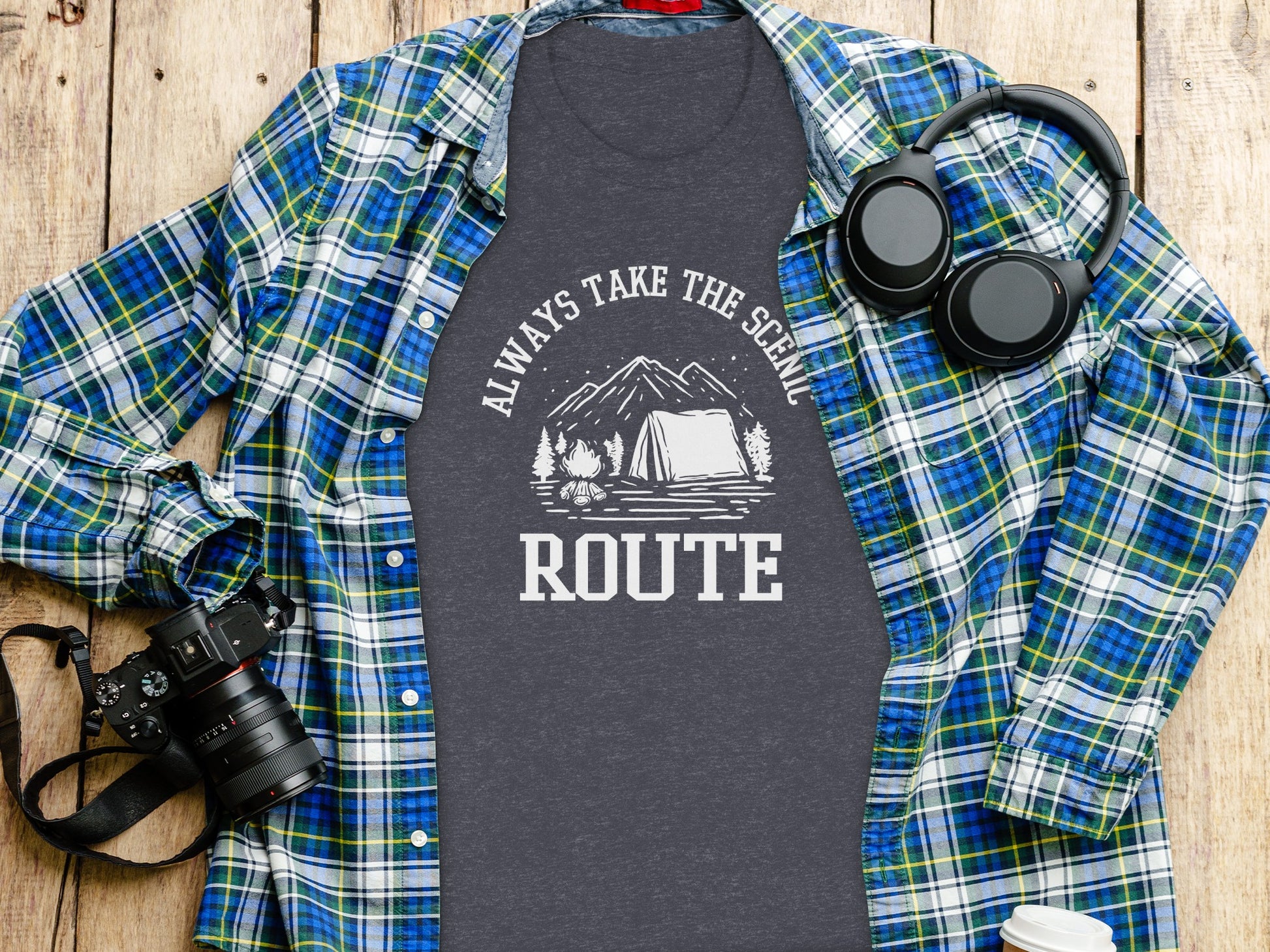 Always Take The Scenic Route Camping Adventure T-Shirt T-Shirt - Outdoor & Adventure Collection - Mile Marker 16 Gear by Cloud 16 Clothing Co.