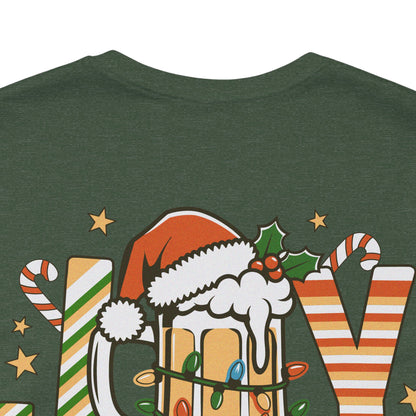 Scrappy Malone's Bar Christmas Tee — "Joy" Beer Mug Holiday Shirt
