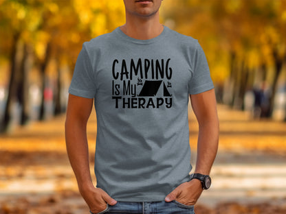 Camping Is My Therapy Tent Campfire Graphic T-Shirt T-Shirt - Outdoor & Adventure Collection - Mile Marker 16 Gear by Cloud 16 Clothing Co.