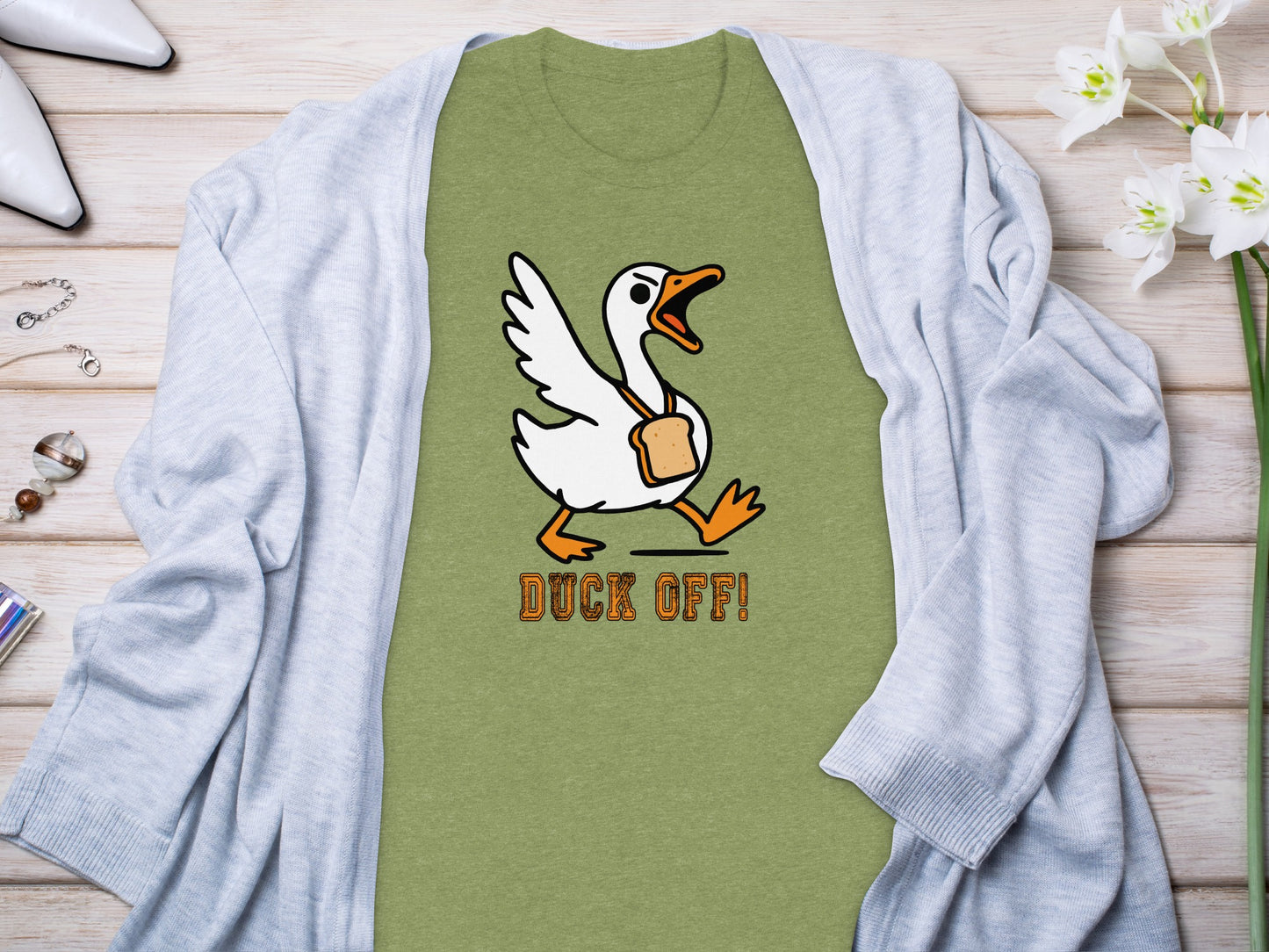 Funny Duck Off Graphic Tee Duck T-Shirt Novelty Gift