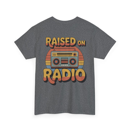 Retro Music Vibe Heavy Cotton Tee - Vintage Radio Shirt for Music Lovers