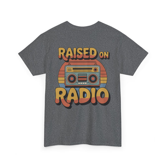 Retro Music Vibe Heavy Cotton Tee - Vintage Radio Shirt for Music Lovers