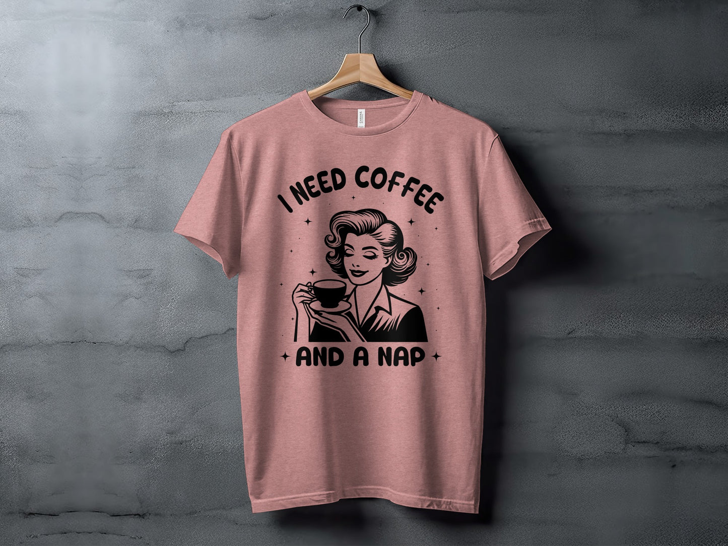 I Need Coffee And A Nap Graphic Tee Shirt