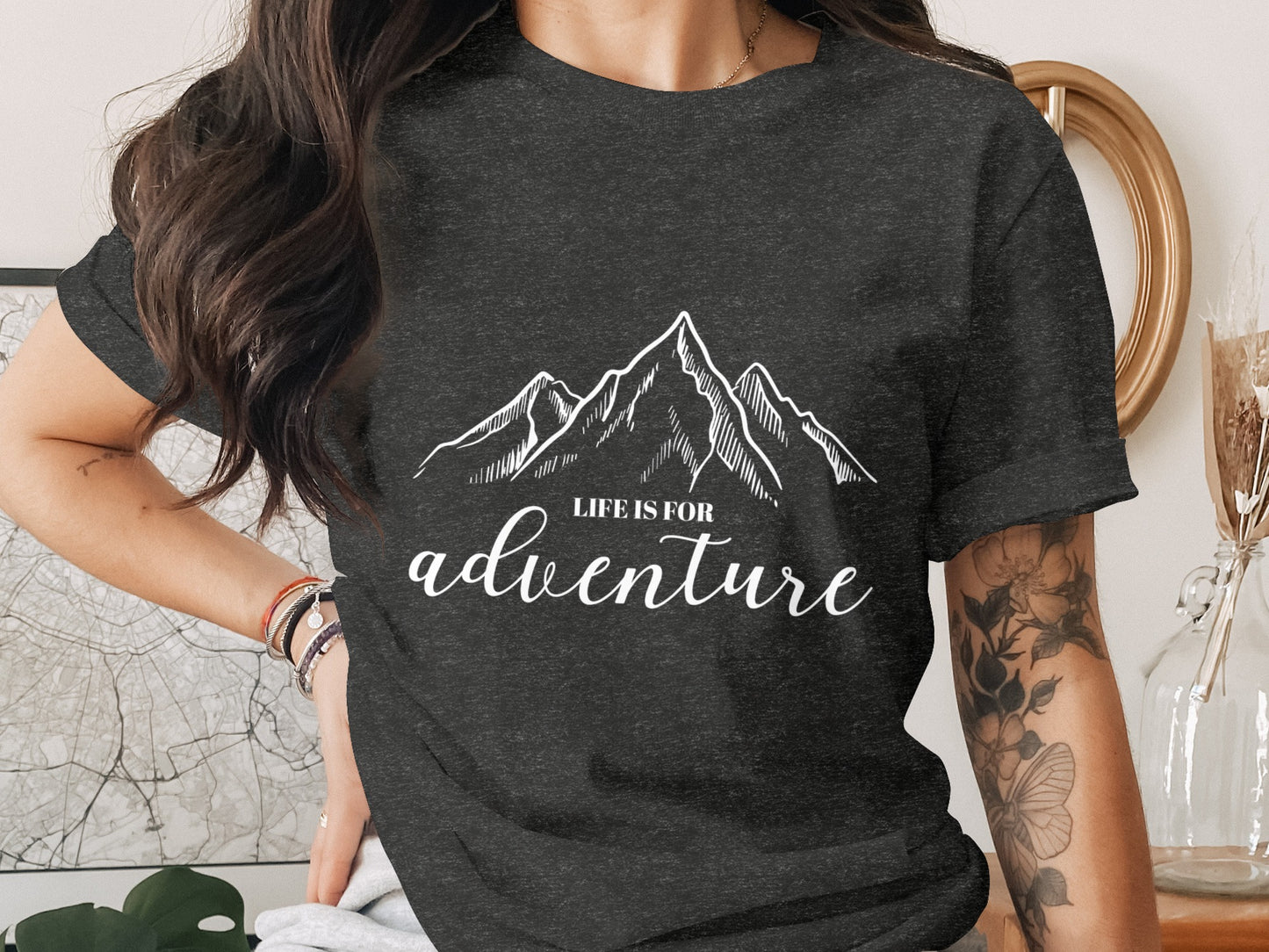 Life Is For Adventure Mountains Graphic Illustration T-Shirt T-Shirt - Outdoor & Adventure Collection - Mile Marker 16 Gear by Cloud 16 Clothing Co.