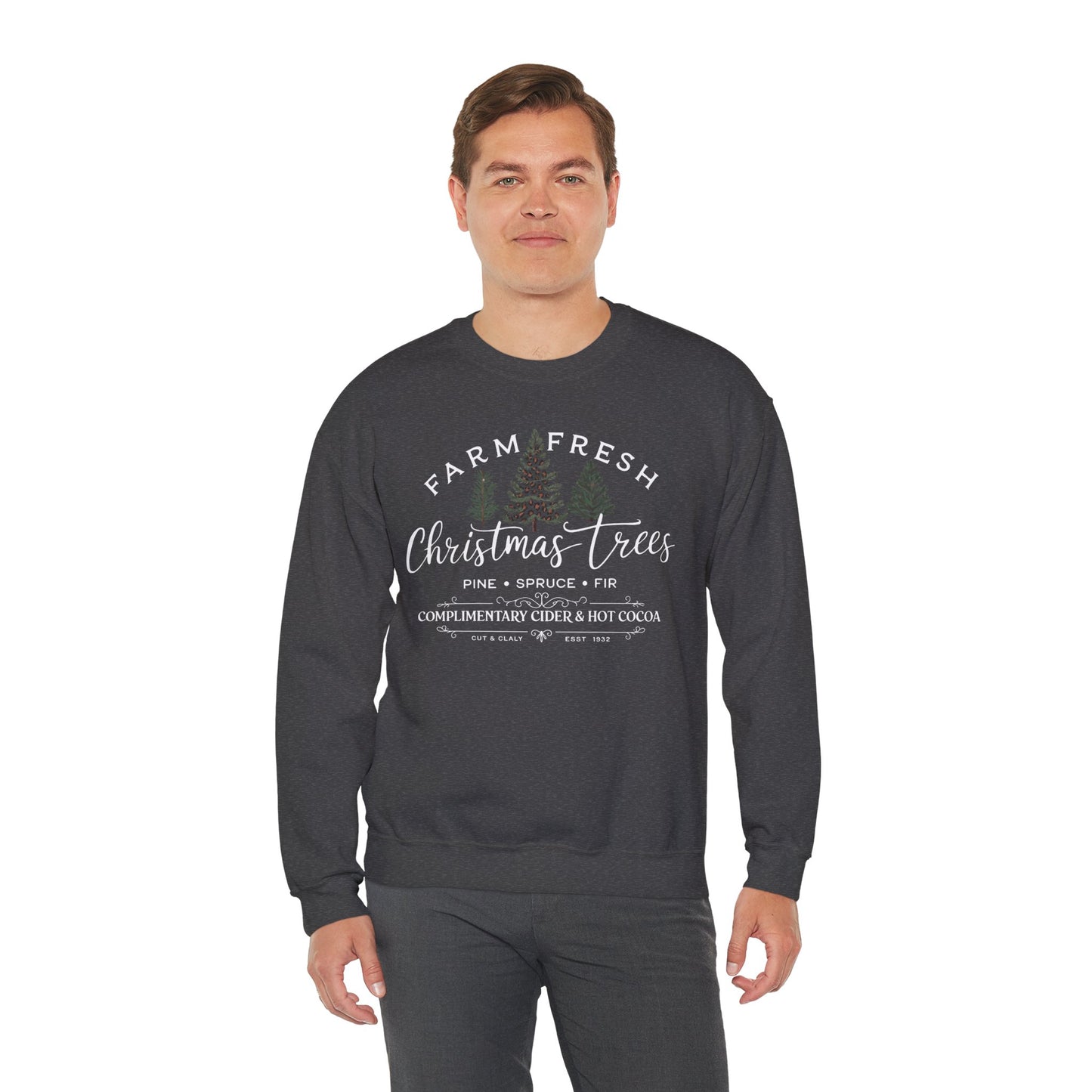 Farm Fresh Christmas Trees Crewneck Sweatshirt