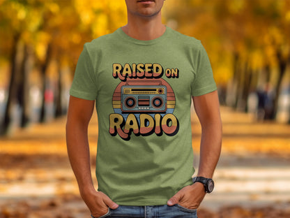 Raised On Radio Retro Graphic T-Shirt for Music Lovers