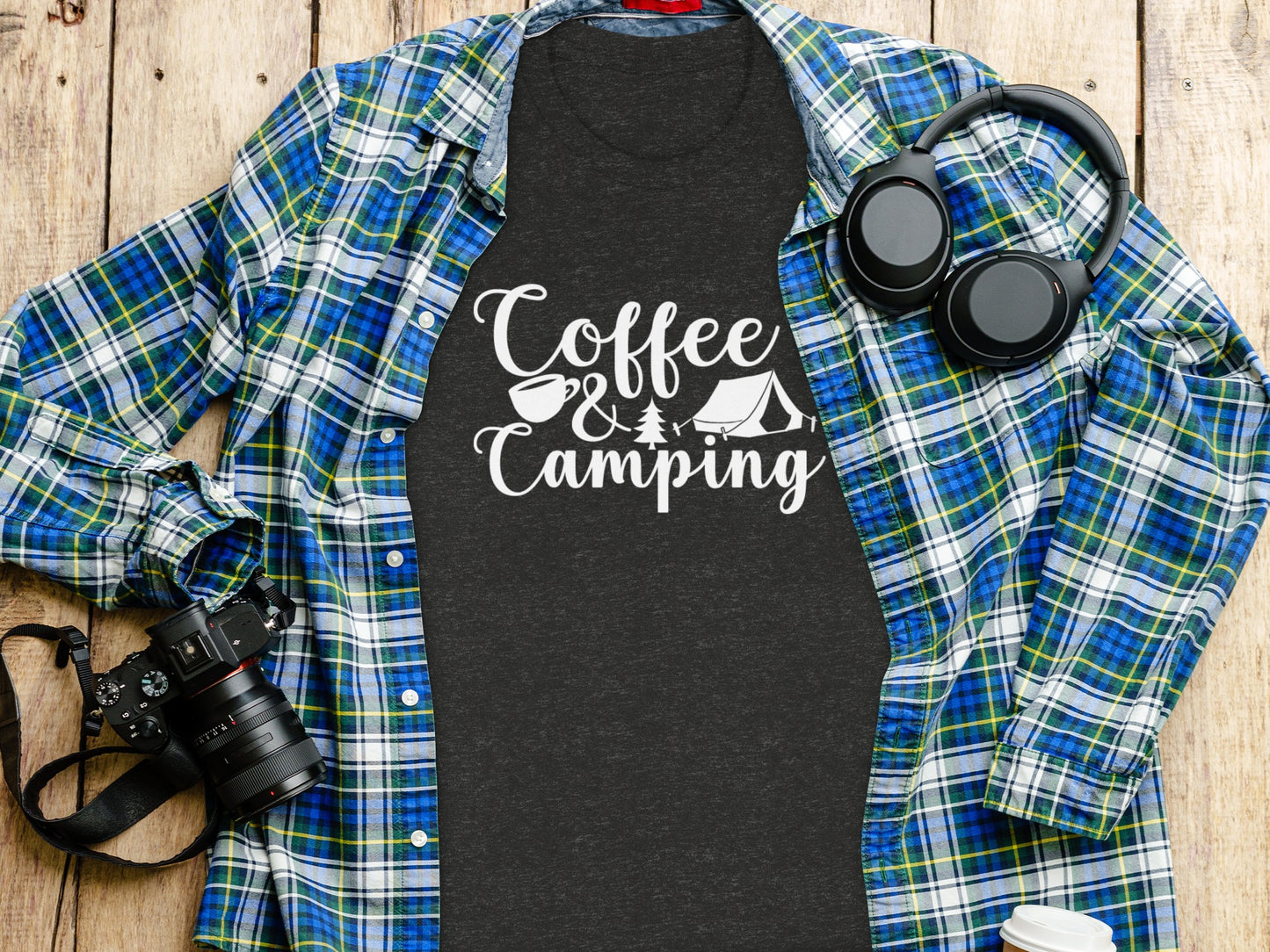 Coffee and Camping Graphic Design Great Outdoors T-Shirt T-Shirt - Outdoor & Adventure Collection - Mile Marker 16 Gear by Cloud 16 Clothing Co.