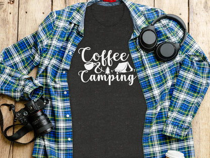 Coffee and Camping Graphic Design Great Outdoors T-Shirt T-Shirt - Outdoor & Adventure Collection - Mile Marker 16 Gear by Cloud 16 Clothing Co.