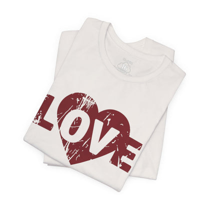 Love T-Shirt - Vintage Distressed Heart Graphic Tee - Romantic Couples Shirt