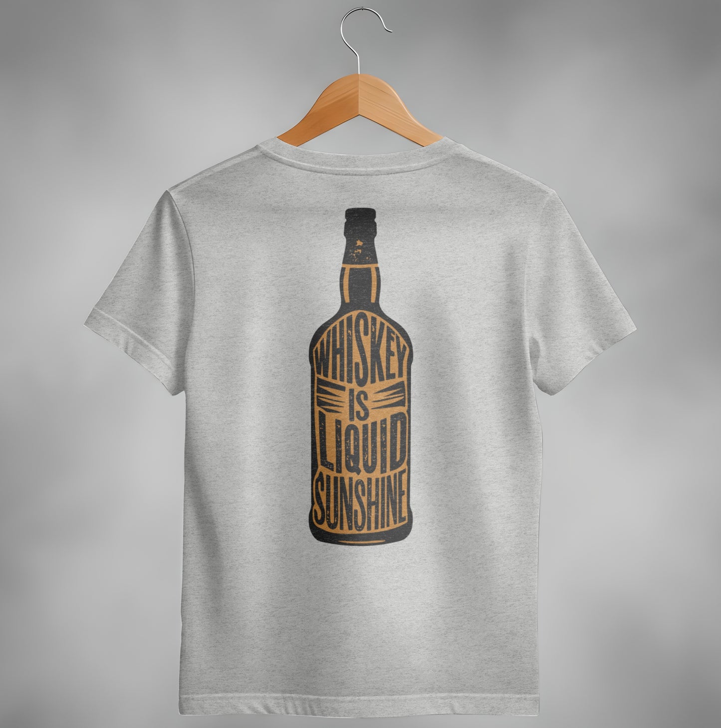 Whiskey Is Liquid Sunshine Bottle Design Graphic T-Shirt T-shirt - Scrappy Malone's Bar 100-Proof Humor - Cloud 16 Clothing Co.
