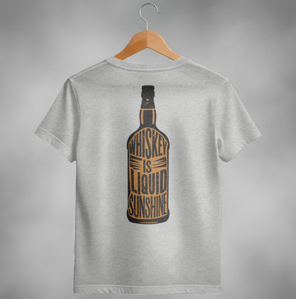 Whiskey Is Liquid Sunshine Bottle Design Graphic T-Shirt T-shirt - Scrappy Malone's Bar 100-Proof Humor - Cloud 16 Clothing Co.