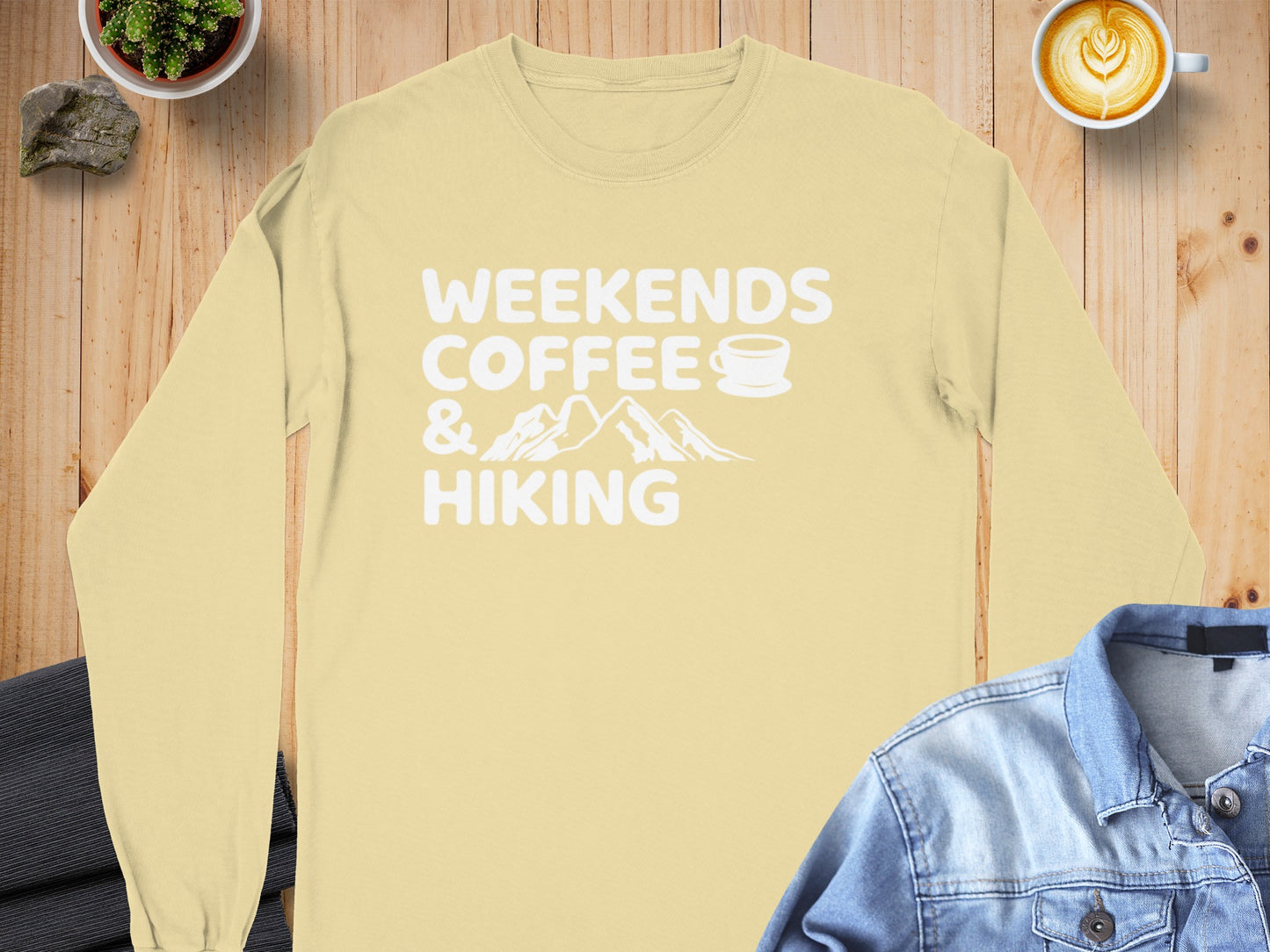 Weekends Coffee and Hiking Long-Sleeve Shirt
