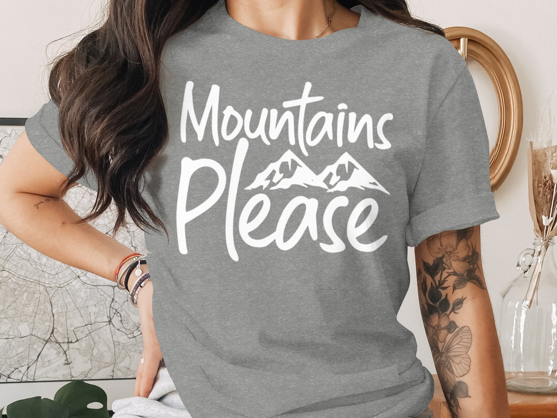 Mountains Please Design Stylish Nature Lover T-Shirt T-Shirt - Outdoor & Adventure Collection - Mile Marker 16 Gear by Cloud 16 Clothing Co.