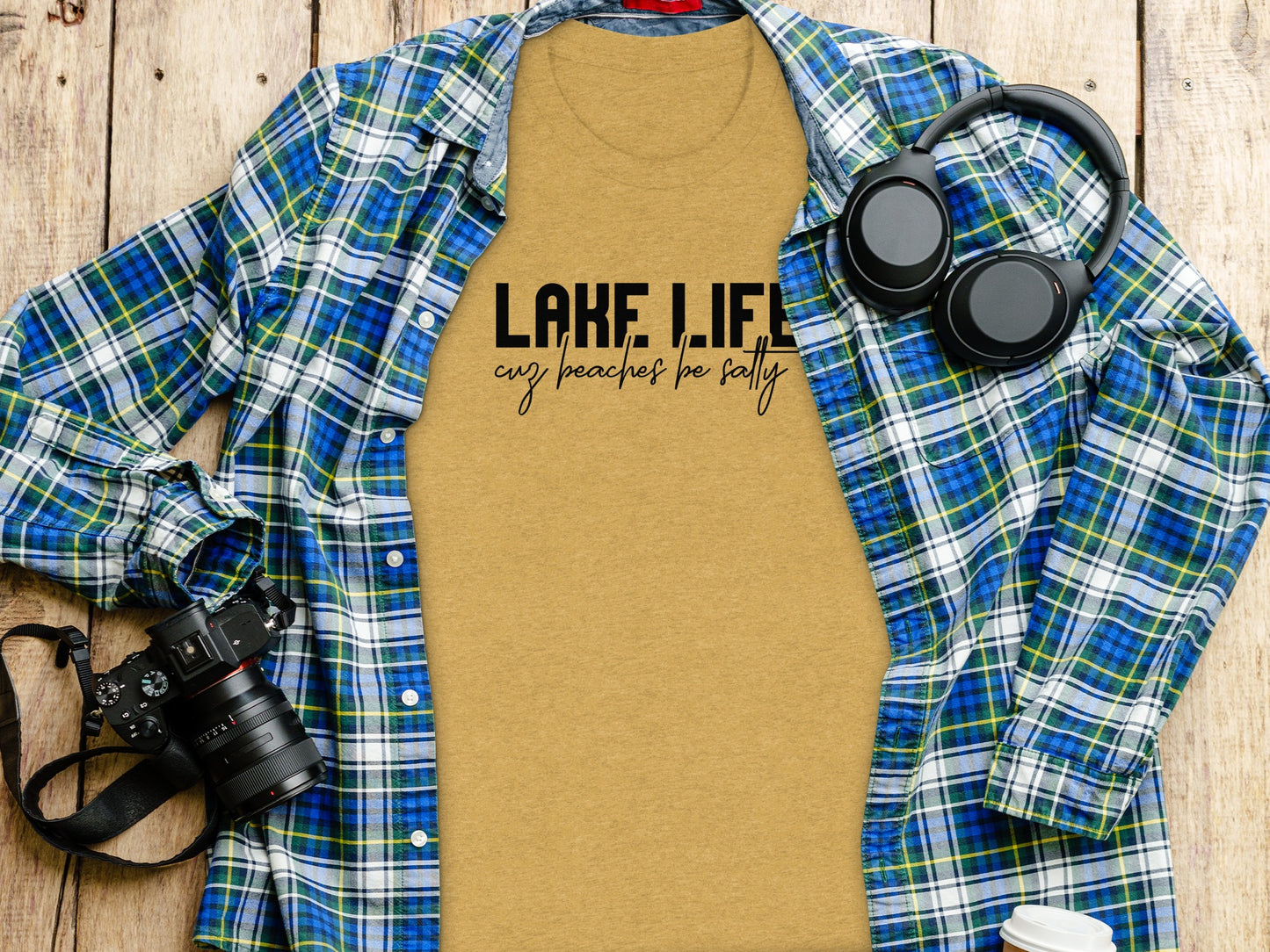 Lake Life Cuz Beaches Be Salty Funny Statement T-Shirt T-Shirt - Outdoor & Adventure Collection - Mile Marker 16 Gear by Cloud 16 Clothing Co.