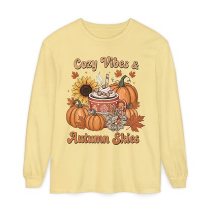Cozy Autumn Long Sleeve T-Shirt - Pumpkin Spice Fall Fashion