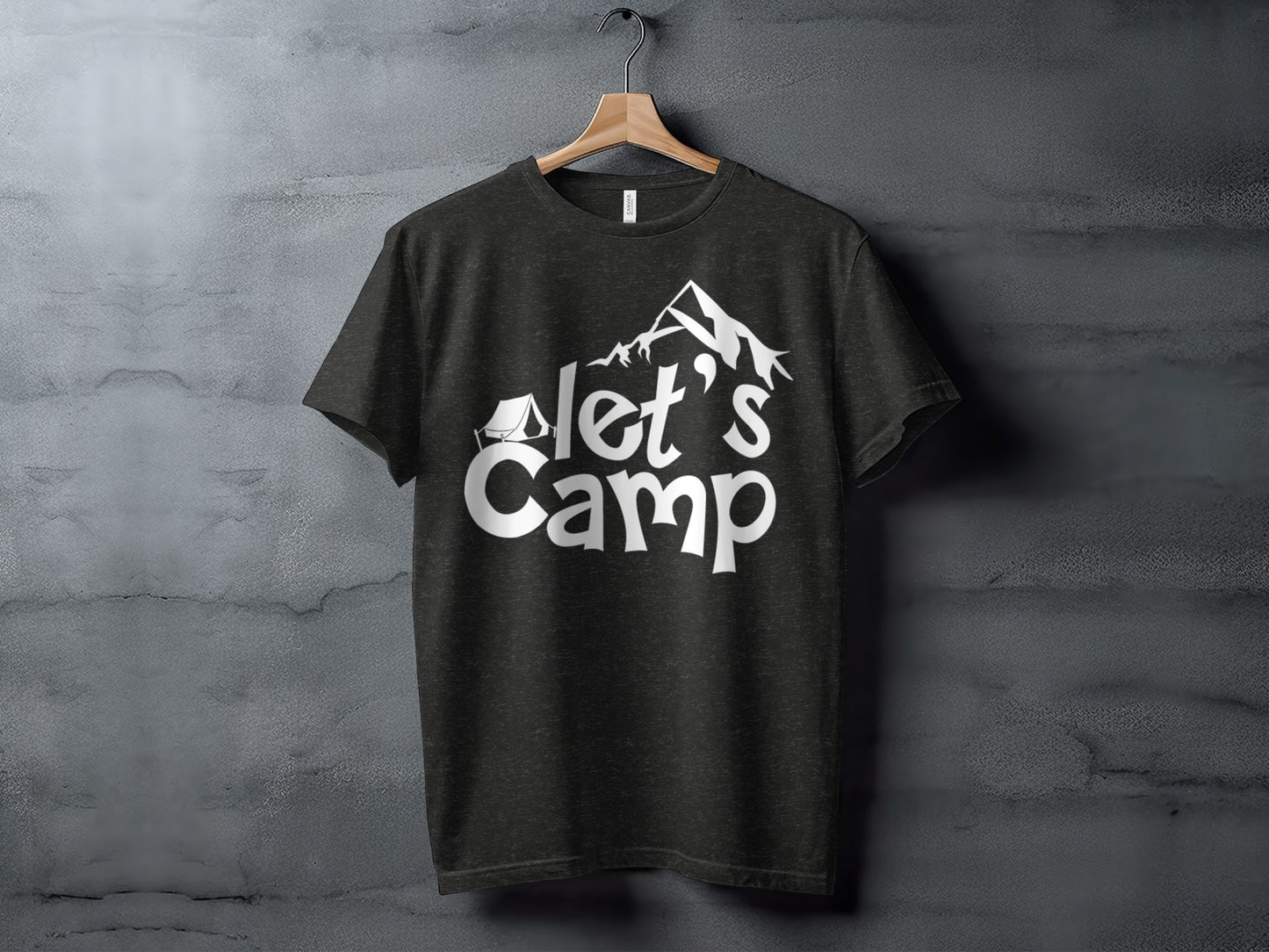 Lets Camp Tent With Mountain T-Shirt T-Shirt - Outdoor & Adventure Collection - Mile Marker 16 Gear by Cloud 16 Clothing Co.