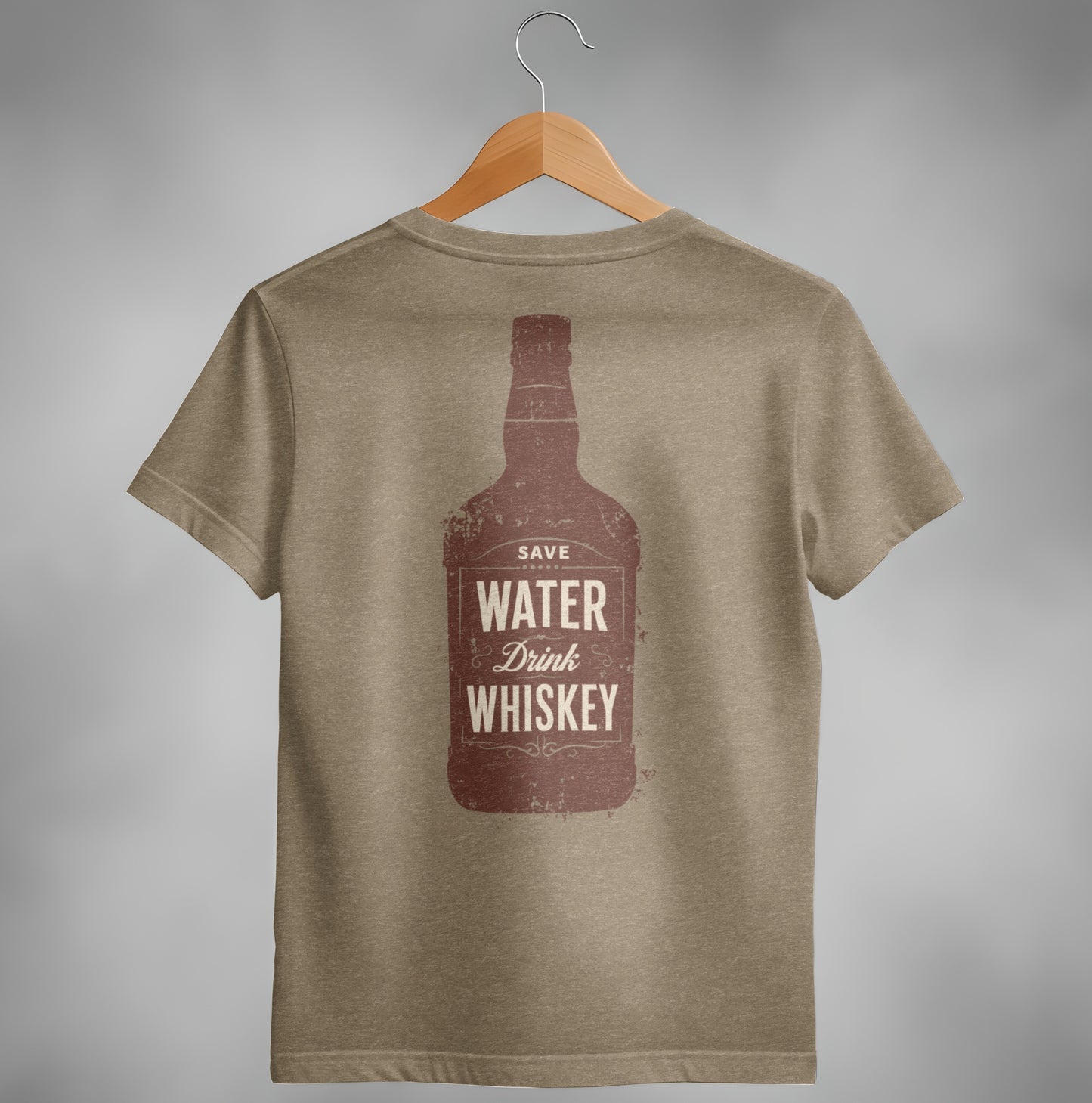 Save Water Drink Whiskey Funny Saying Graphic Bottle T-Shirt T-shirt - Scrappy Malone's Bar 100-Proof Humor - Cloud 16 Clothing Co.