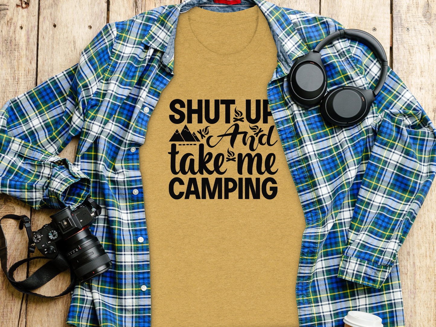 Shut Up And Take Me Camping Graphic Design T-Shirt T-Shirt - Outdoor & Adventure Collection - Mile Marker 16 Gear by Cloud 16 Clothing Co.