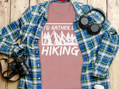 I would rather be Hiking outdoors Mountain T-Shirt T-Shirt - Outdoor & Adventure Collection - Mile Marker 16 Gear by Cloud 16 Clothing Co.