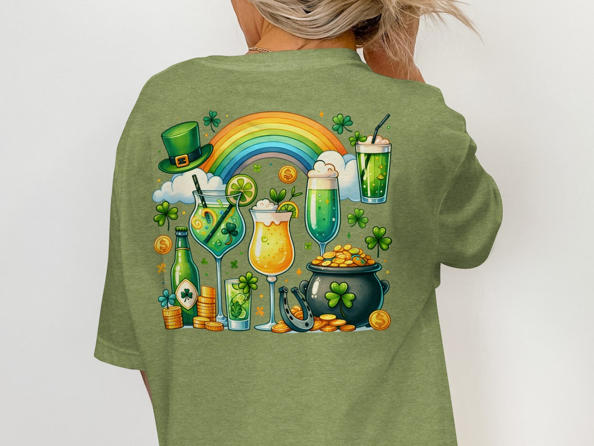 Scrappy Malone's Bar, Shamrock Pub Sign, Irish Bar, St Patricks Day Decor, Green Circle, Irish Pub Signage T-Shirt - Scrappy Malone's Bar 100-Proof Humor - Cloud 16 Clothing Co.