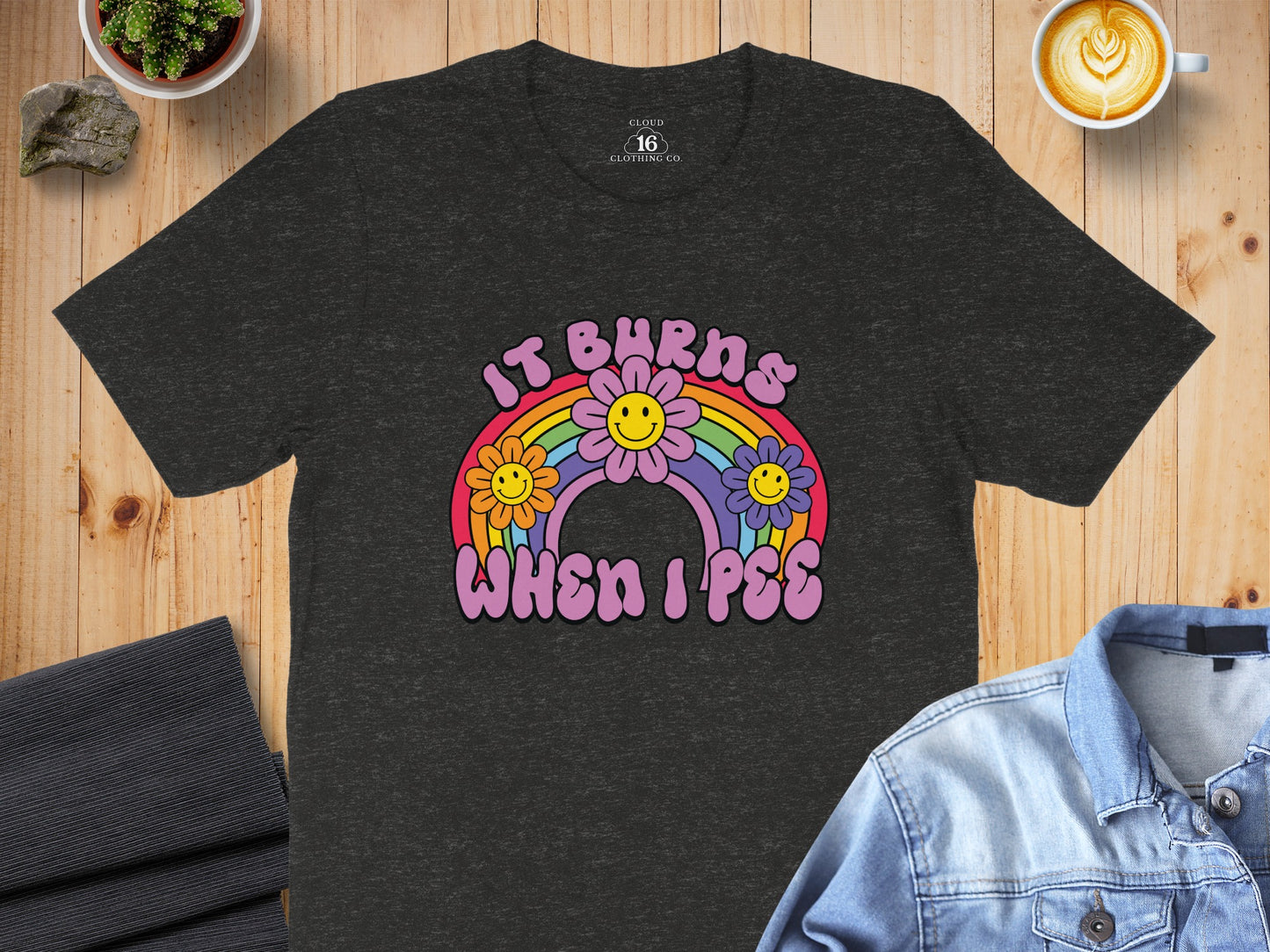 It Burns When I Pee Rainbow Graphic T-shirt